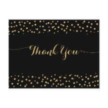 Obrigado Glitter Dourado Confete