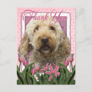 Cartão Postal Obrigado - Goldendoodle