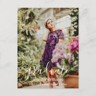 Cartão Postal obrigado letra moderna 2 fotos graduação