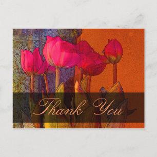 Cartão Postal Obrigado Lindas Tulipas