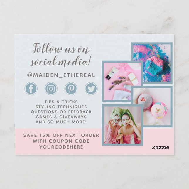 Cartão Postal Obrigado Mermaid Moon & Stars Mística 4 Foto (Verso)