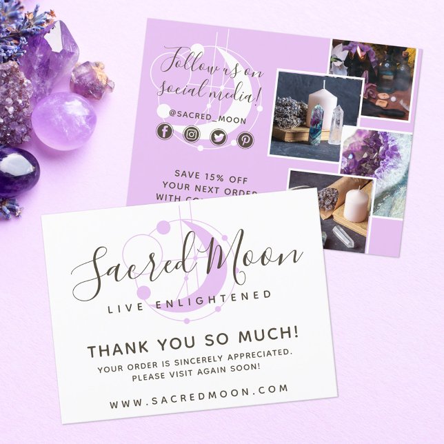 Cartão Postal Obrigado Metafísica Lua Minimalista 4 Foto (Criador carregado)