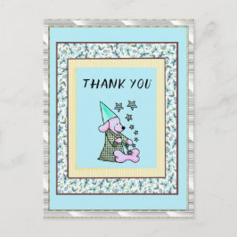 Cartão Postal Obrigado Mint Floral Cuide Dog