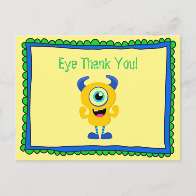 Cartão Postal Obrigado Monstro (Frente)