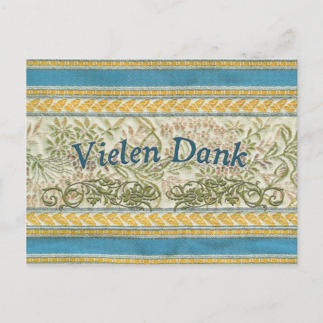 Cartão Postal Obrigado no alemão, Vielen húmido (Frente)