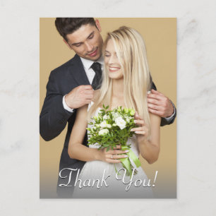 Cartão Postal Obrigado no Casamento, Sua Foto & Mensagem Vs 3