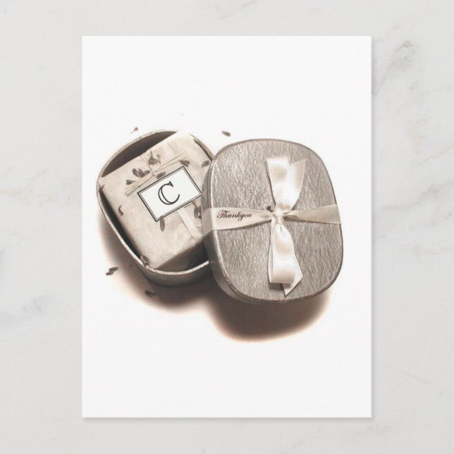 Cartão Postal Obrigado Notecard - Monograma "C" (Frente)