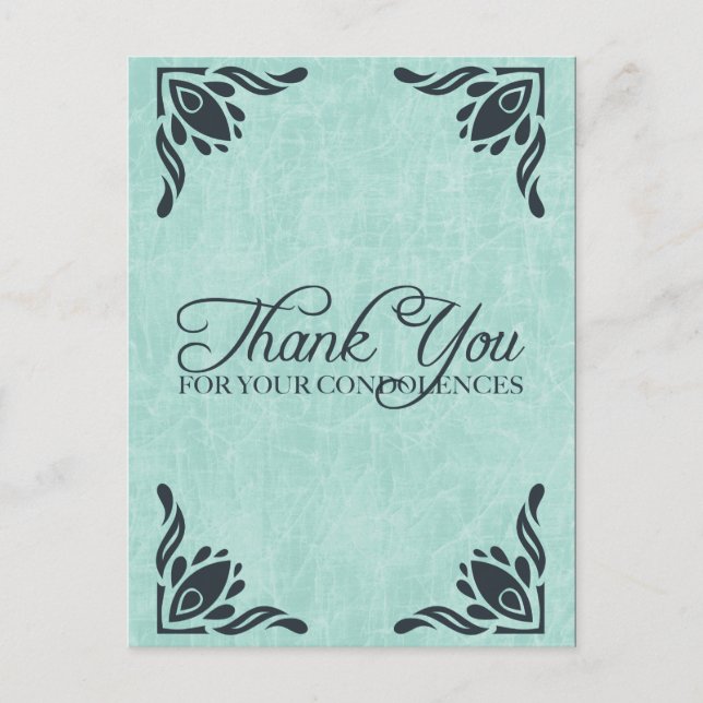 Cartão Postal obrigado-o pelas suas condolências (Frente)