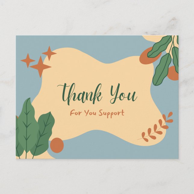 Cartão Postal Obrigado para seu suporte (Frente)