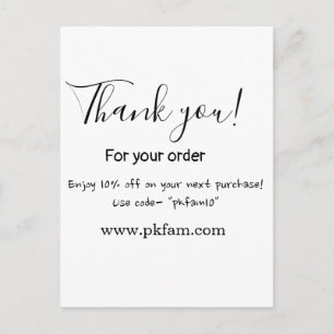 Cartão Postal Obrigado pela compra detalhes do negócio da famíli