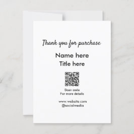 Cartão Postal Obrigado pela compra nome título aqui digitalize Q