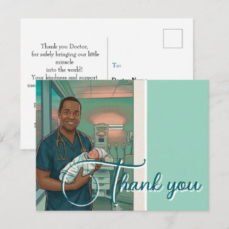 Cartão Postal Obrigado pela entrega do bebê