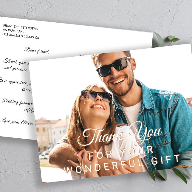 Cartão Postal Obrigado pela festa virtual elegante de fotos (Criador carregado)