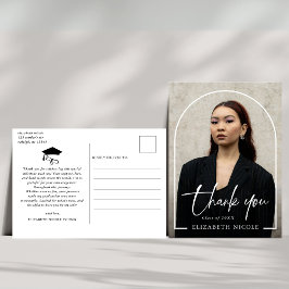 Cartão Postal Obrigado pela Formatura com Arco de Foto em Estilo