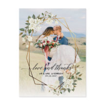 Obrigado pela Foto de Noiva Moldura Geo Dourada Ma