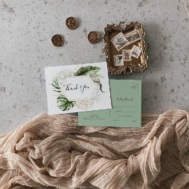 Cartão Postal Obrigado pela Geometria Tropical Dourada