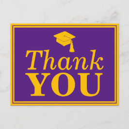 Cartão Postal Obrigado pela Graduação com Boina de Graduação Rox