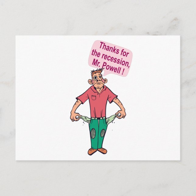 Cartão Postal Obrigado pela recessão, Sr. Powell (Frente)