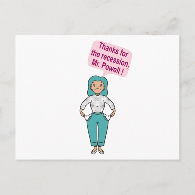 Cartão Postal Obrigado pela recessão, Sr. Powell (Frente)