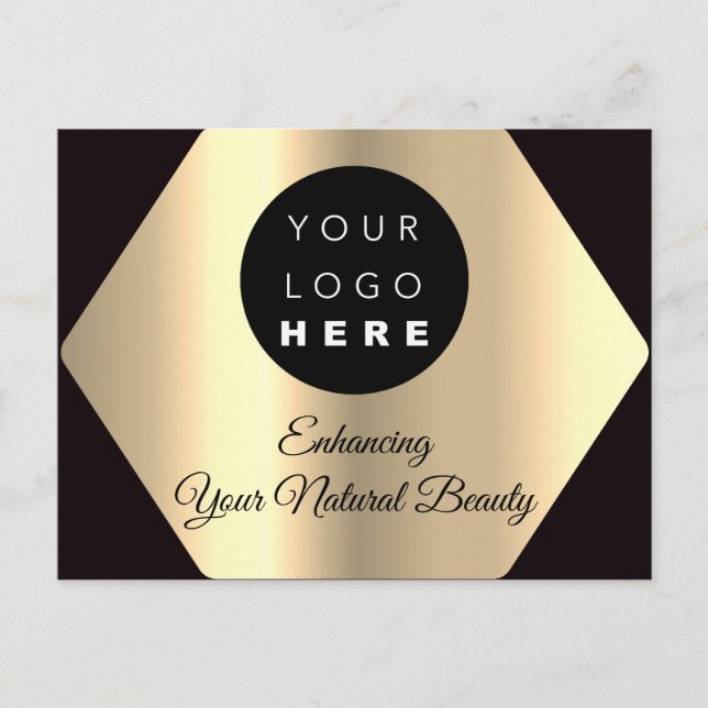 Cartão Postal Obrigado pela sua compra Dourada Modern (Frente)