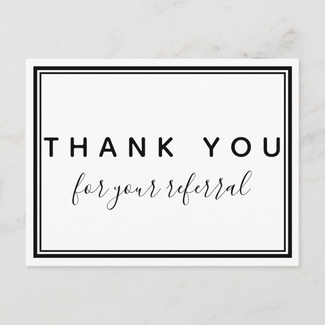 Cartão Postal Obrigado pela sua indicação, Quiropraxia (Frente)