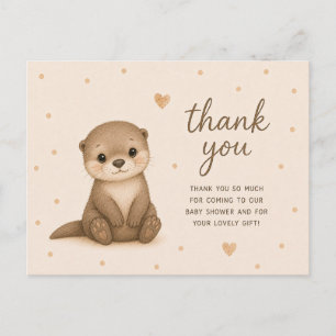 Cartão Postal Obrigado pelo Chá de Bebê da Lontra Bebê