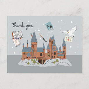 Cartão Postal Obrigado pelo Chá de Bebê do Castelo de Hogwarts d
