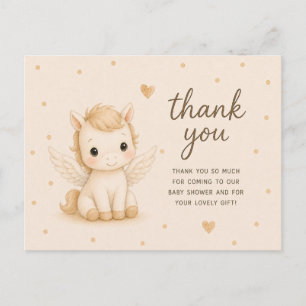 Cartão Postal Obrigado pelo Chá de Bebê do Unicórnio Bebê