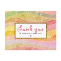 Obrigado pelo Chá de Bebê Falso Brilho