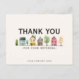 Cartão Postal Obrigado pelo Marketing de Imóveis de Indicação