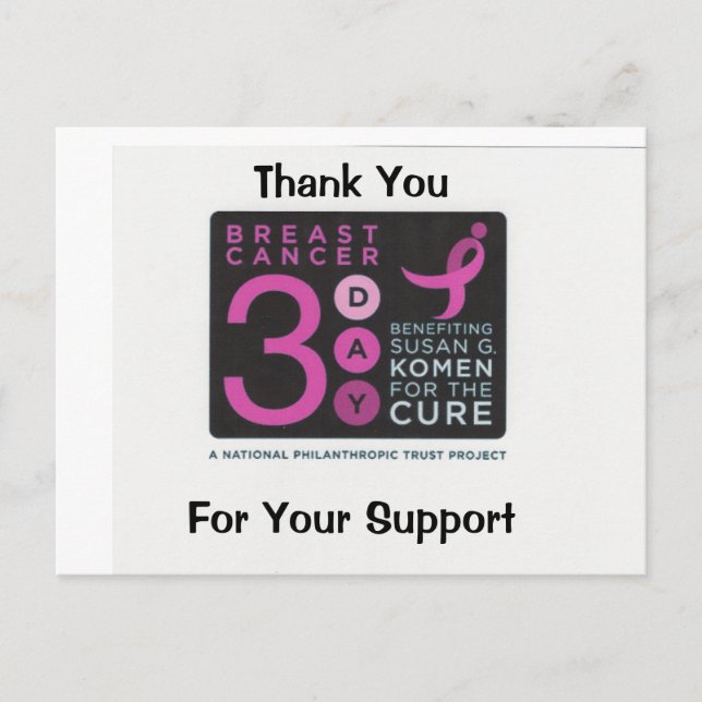 Cartão Postal Obrigado Pelo Seu Suporte - Personalizado (Frente)