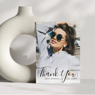 Cartão Postal Obrigado personalizado de graduação da camada de f