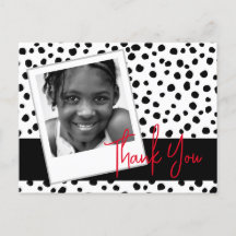 Obrigado Personalizado Foto Preto Branco Manchas d