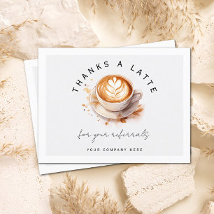 Cartão Postal Obrigado Personalizado Referência Um Latte