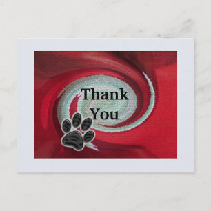 Cartão Postal Obrigado Pet Sitter Redemoinho Animal Impressão de