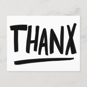 Cartão Postal OBRIGADO Pinceladas Ásperas Obrigado PERSONALIZADO