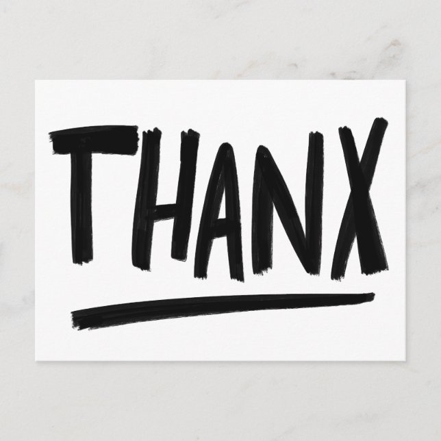 Cartão Postal OBRIGADO Pinceladas Ásperas Obrigado PERSONALIZADO (Frente)