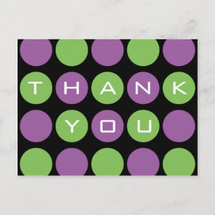 Cartão Postal Obrigado Pontos no Cartão-postal preto