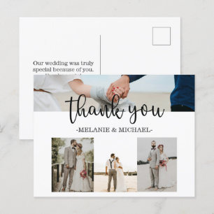 Cartão Postal Obrigado por casamento com foto personalizada mini