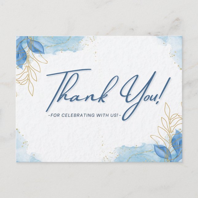 Cartão Postal Obrigado por celebrar conosco (Frente)