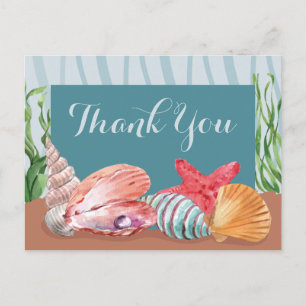 Cartão Postal Obrigado por comparecer ao casamento na praia com 