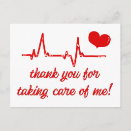 Cartão Postal Obrigado por Cuidar de Mim Agradecimento Médico