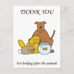 Cartão Postal Obrigado por Cuidar dos Animais