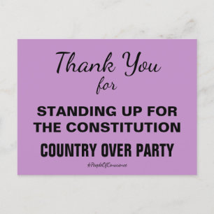Cartão Postal Obrigado por Defender a Constituição