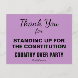 Cartão Postal Obrigado por Defender a Constituição
