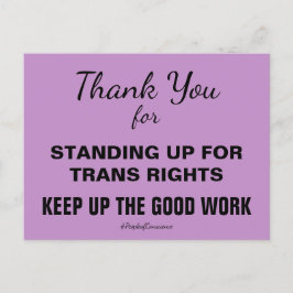 Cartão Postal Obrigado por Defender as Pessoas Trans Resistir