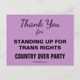 Cartão Postal Obrigado por Defender as Pessoas Trans Resistir