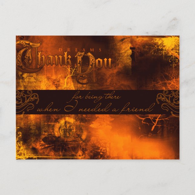 Cartão Postal Obrigado por estar lá quando precisava de um amigo (Frente)