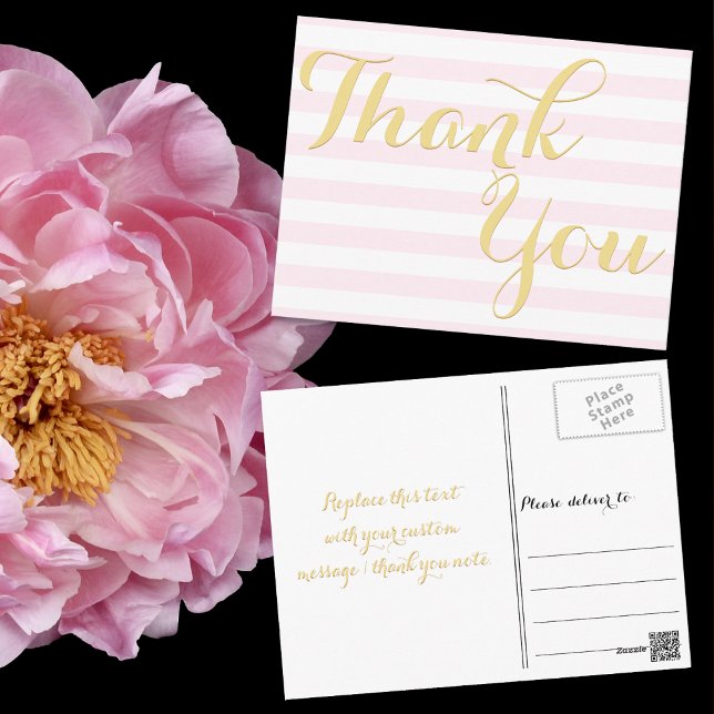 Cartão Postal Obrigado por evento de chá de bebê de casamento el (Modern Elegant Wedding Baby Shower Event Thank You Postcard)
