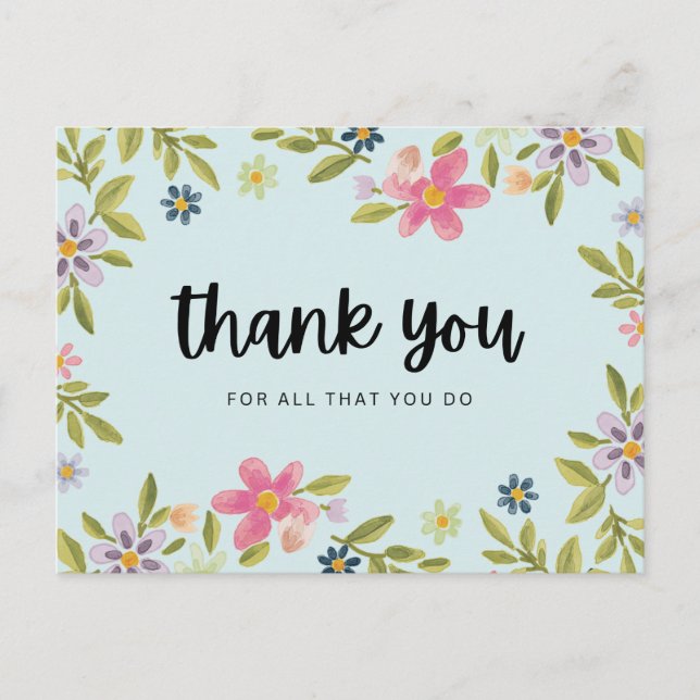 Cartão Postal Obrigado por tudo o que você faz (Frente)